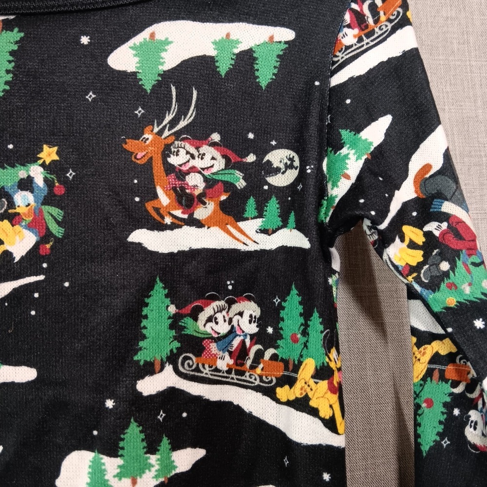 NWT Disney Mickey Minnie Mouse Christmas Pajamas 3T Retro Holiday 2pc Sleep Set - Picture 5 of 9